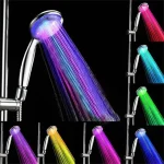 7 Colors Changing LED Shower Head Rainfall Shower Sprayer Water Saving Showerhead Bathroom Accessories Replacement Shower Head 3