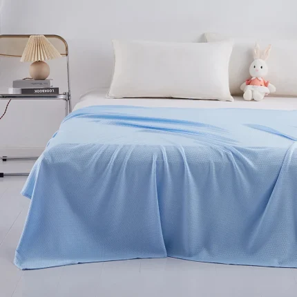 100% Bamboo Fiber Air Condition Quilt Spring Thin Diamond Grid Lightweight Breathable Summer Blanket Soft Skin-friendly Duvet