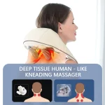 Foreverlily 26W Brushless Motor Neck And Shoulder Massager Wireless Shoulder And Back Kneading Massage Shawl Neck masajeador 5