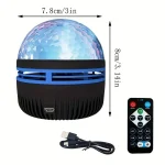 LED Ocean Wave Starry Sky Projector Lamp 1pc 7 Colors Remote Control USB Powered for Kids Room Bedroom Party Ambient Light 6
