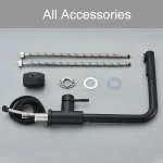 Free Shipping  Black Pull Out Kitchen Sink Faucet Two Model Stream Sprayer Nozzle Stainless Steel Hot Cold Wate Mixer Tap Deck 6