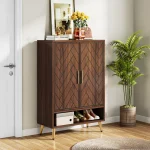 Tribesigns 6-Tier Shoe Cabinet with Doors, Wooden Shoe Storage Cabinet with Adjustable Shelves for Entryway, Hallway, Bedroom 5