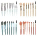 New 8Pcs Makeup Brush Set Makeup Concealer Brush Blush Loose Powder Brush Eye Shadow Highlighter Foundation Brush Beauty Tools 6