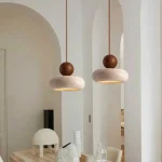 Vintage pendant light with natural yellow agate stone, perfect for bedroom or restaurant 2