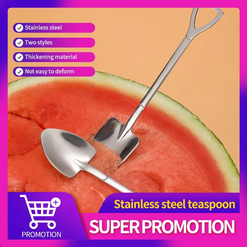 4Pcs/set Shovel Spoons Stainless Steel TeaSpoons Creative Coffee Spoon For Ice Cream Dessert Tableware Scoop Cutlery Set 4Pcs/set Shovel Spoons Stainless Steel TeaSpoons Creative Coffee Spoon For Ice Cream Dessert Tableware Scoop Cutlery Set