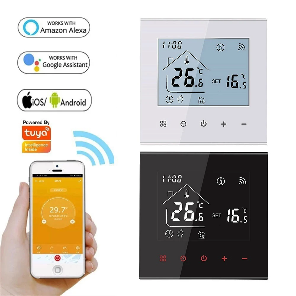 MINCO HEAT M4A Warm Floor Thermostat Tuya WiFi 3A 16A Electric/Gas Boiler/Water Heating Temperature Controller 1PC MINCO HEAT M4A Warm Floor Thermostat Tuya WiFi 3A 16A Electric/Gas Boiler/Water Heating Temperature Controller 1PC