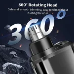 Suitable for men, USB charging nose and ear hair trimmer portable electric nose hair clipper, mini compact design, quick chargin 5