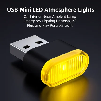 USB Mini LED Ambient Light, Car Interior Neon Lamp, Emergency Lighting, Night Light, PC Laptop Plug and Play, Portable USB Light