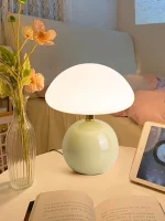 A pink/orange/red/white/beige USB socket decorative table lamp for room light decorative lamp, night light, desk light. 3