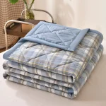 Summer Thin Comforter Soft Air-Conditioned Four Season Comforter Machine Washable Single Double Blanket Ultrasonic Quilted Quilt