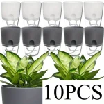 10/5Pcs Self Watering Plastic Flower Pot Double Layer Hydroponics Plants Bonsai Pot Vases Succulent Potted Home Office Decor 3