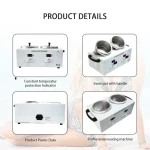 Electric Double Pot Wax Warmer Wax Heater Warmer with LED Display Skin Hair Removal Adjustable Temperature For Beauty Salon Home 5