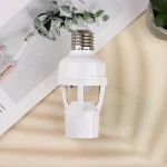AC85-265V Socket Converter with 360 Degrees PIR Human Induction Motion Sensor LED E27 Lamp Base Intelligent Adjustable Switch 2