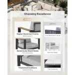 Gray 4-Piece Outdoor Patio Furniture Set with Cushions, Ideal for Balcony, Deck, and Poolside Relaxation 2