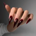 24pcs Glossy Black Fake Nails Set Press On Nail Tips Solid Color Long Stiletto Removable Artificial Nails Decoration Nail Art 3