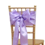 17x275cm Big Bow Chair Cover Silk Satin Chair Sashes Ribbon Bowknot Chair Decoration For Wedding Party Baby Shower Event Decor 6
