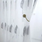1PC Tree White Sheer Tulle Curtains for Living Room Balcony Bedroom Translucent Modern Embroidered Curtain Gauze Window Screen 4
