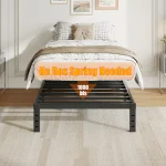 ZIYOO Twin Size Bed Frame 14 Inch Heavy Duty Metal Platform No Box Spring Needed Easy Assembly Steel Slats Mattress Foundation 2