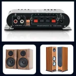 ST-838 HiFi 2.1 Channel Power Amplifier 80W*2 Stereo Bass Sound Amp Mini Media Player Subwoofer Amplifier Car Home Amp