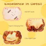 New LED Touch USB Rechargeable Silicone Rabbit Night Light Indoor Atmosphere Light Suitable for Children's Toys Christmas Gifts 5