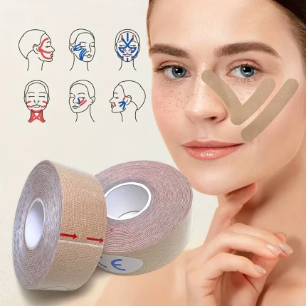 Face and Neck Wrinkle Lift Tape-Multifunctional High Elasticity Facial Sticker forNeck,Lip,Mouth,and Chin Care-0.98*196.85 inch
