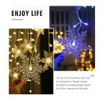 3.2M Christmas Snowflakes LED String Lights Flashing Fairy Curtain Lights Waterproof For Holiday Party Wedding Xmas Decoration 4