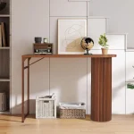 55in Counter Height Pub Table with Luted Wood and Metal Base for Kitchen, Dining, and Living Rooms 5