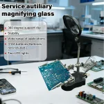 Welding Magnifying Glass LED Light Auxiliary Clip loupe Magnifier 3 In1 Hand Soldering Solder Iron Stand Holder Station 2