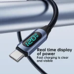 NNBILI 120W USB Type C Cable 6A LED Digital Display High-Speed Wire for Xiaomi POCO Huawei USB C Charger Data Cord 1m 1.5m 2m 6