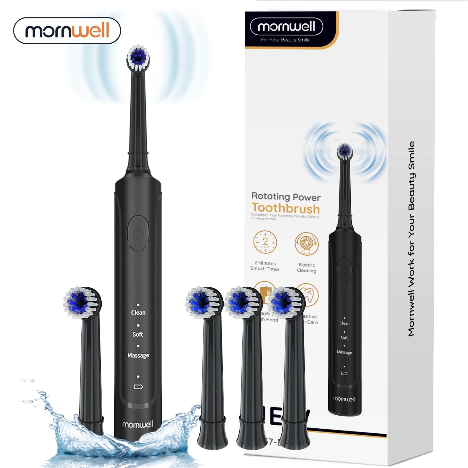 Electric Toothbrush for Adults Rechargeable T37 Sonic Toothbrush with 3 Modes IPX7 Waterproof 40,000 VPM Motor With 4 Brush Head Electric Toothbrush for Adults Rechargeable T37 Sonic Toothbrush with 3 Modes IPX7 Waterproof 40,000 VPM Motor With 4 Brush Head