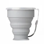 Portable Silicone Folding Water Cup Outdoor Heat Resistant Telescopic Collapsible Foldable Mug With Lid For Travel Camping 200m 5