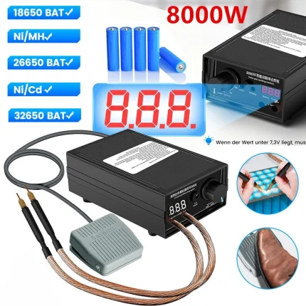 8000W Mini Spot Welder Kit DIY Automat 18650 Battery Pack Welding Portable Spot Welding Machine Pen For 0.15MM Nickel Strip
