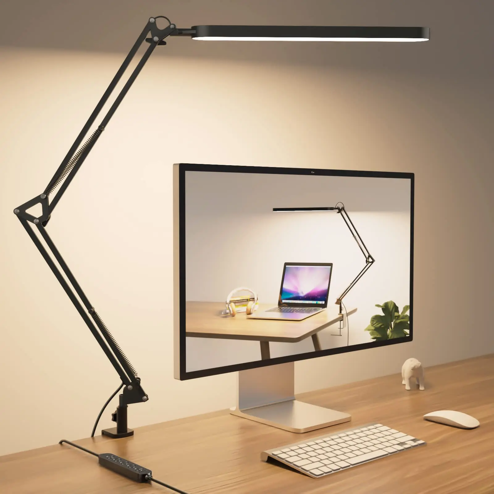 LED Desk Lamp Long Arm Foldable Clamp Adjustable Eye Caring Light with 3 Color Modes Dimmable for Reading Study and Office Work LED Desk Lamp Long Arm Foldable Clamp Adjustable Eye Caring Light with 3 Color Modes Dimmable for Reading Study and Office Work