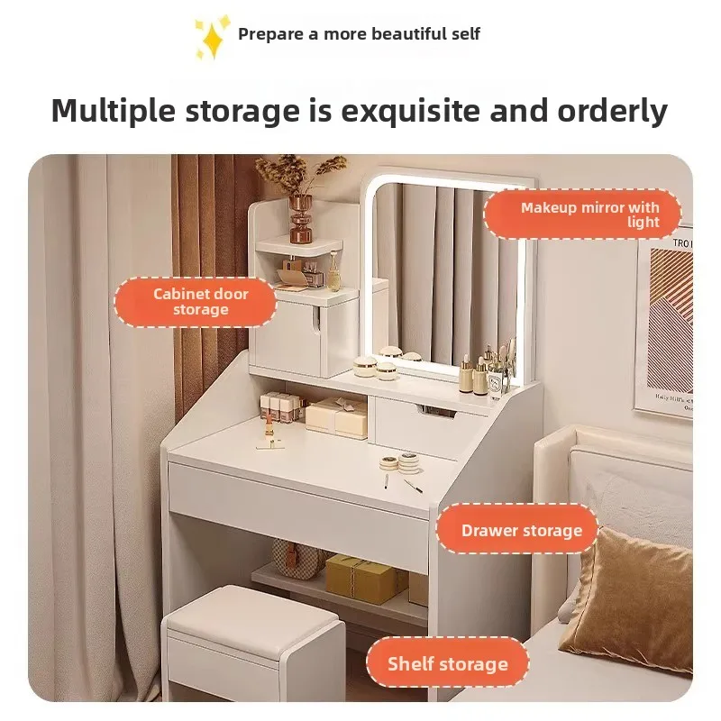 Dresser household bedroom with mirror makeup table small apartment storage makeup table Dresser household bedroom with mirror makeup table small apartment storage makeup table
