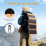 1*30W Foldable Solar Panel with 1*10000mAh Solar Power Bank,15W Dual Output Port,Suitable for outdoor travel camping/hiking 2