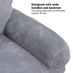 Couch Kids Sofa Cartoon Gray Dog  Foldable Wide Handle Soft Breathable Toddler Chair for Reading Relaxing Sleeping 5