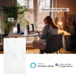 Tuya US WiFi Smart Wall Switch RF433 1/2/3/4 Gang No Neutral Wire Touch Sensor LED Light Switches Smart Home Alexa Google Home 3