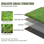 SucceBuy Artifical Grass Rug Green Turf 1.38/1.57" Fake Door Mat Outdoor Patio Lawn Decoration Easy to Clean with Drainage Holes 4