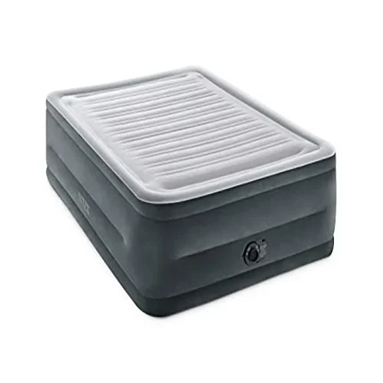 22in Queen High-Rise Inflatable Air Mattress with Built-in Pump, Dura-Beam Comfort Plush for Travel Camping, 600lb Capacity