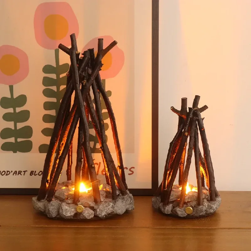 Creative Handmade Tree Branch Night Light Retro Style LED Ambient Desktop Decoration for Bar Counter Home Ornament Lighting