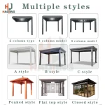 Outdoor Garden Gazebo Sun Room Waterproof Aluminum Pavillion 4x3 3x6 Electric Metal Louvred Pergola Bioclimatica roof Customized 6