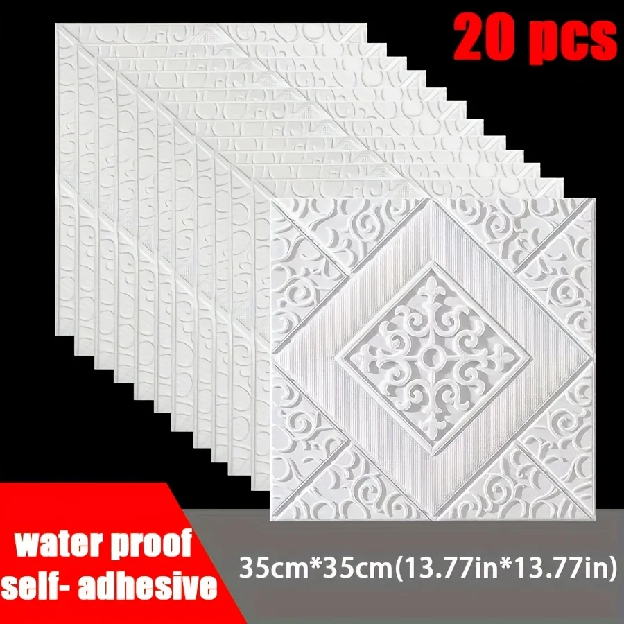 20pcs 3D Ceiling Wallpaper self adhesive wall decor Waterproof foam Design Sticker for bedroom wall sticker paper 20pcs 3D Ceiling Wallpaper self adhesive wall decor Waterproof foam Design Sticker for bedroom wall sticker paper