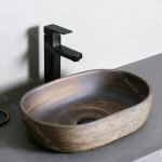 Vintage Ceramic Vessel Sink Bathroom Art Basin Above Counter Wash Bowl for Vanity Top and Home Decoration Countertop Wash Basin 6