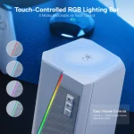 Redragon GS520 RGB Desktop Speakers, 2.0 Channel PC Stereo Speaker with 6 Colorful LED Modes, Enhanced Sound, White/Pink 3