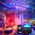 USB Galaxy Projector Aurora RGB 5V Night Lights Auto Rotating Sound Activated DMX Remote Control Home Theater Room Decorations 3