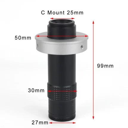 Adjustable Magnification 150X Zoom C Mount Lens working distance 10cm-100cm For HDMI VGA USB Industry Video Microscope Camera