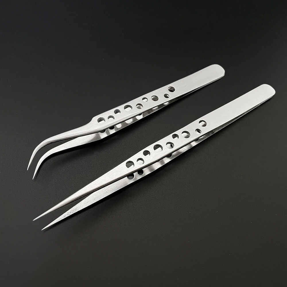 Industrial Tweezers Electronics Anti-static Curved Straight Tip Precision Stainless DIY Hand Tools Sets Forceps Phone Repair Industrial Tweezers Electronics Anti-static Curved Straight Tip Precision Stainless DIY Hand Tools Sets Forceps Phone Repair