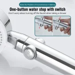 Adjustable High Pressure Shower Head 5 Modes with Hose Water Saving One-Key Stop Spray Nozzle - Bathroom Shower Accessories 4