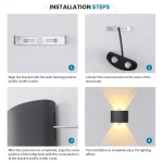 2W LED Wall Lamp Outdoor Waterproof Garden Lighting Indoor Bedroom Living Room Stairs Wall Light 5