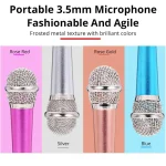 4color Mic KTV Karaoke Mini Microphone For Cell Phone Portable 3.5mm Stereo Studio Laptop PC Desktop 5.5cm*1.8cm Small Size-30 3